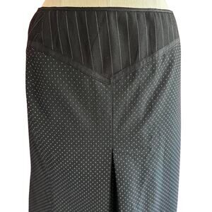 Womens Skirt Size 8 Black Polka Dot Pinstripe Professional Office Siren Workwear